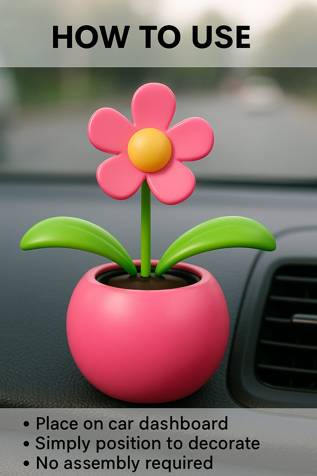 Swinging Solar Power Flip Flap Flower Decor Gift|Beautiful Car Decoration Solar Power Dancing Flower|No Battery Required|for Car Dashboard, Home & Office - Image 6