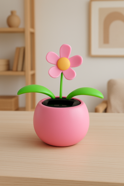 Swinging Solar Power Flip Flap Flower Decor Gift|Beautiful Car Decoration Solar Power Dancing Flower|No Battery Required|for Car Dashboard, Home & Office