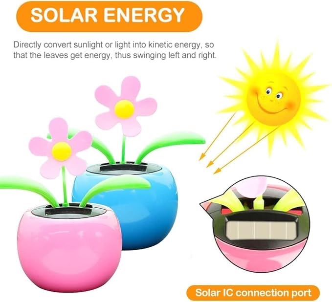 Swinging Solar Power Flip Flap Flower Decor Gift|Beautiful Car Decoration Solar Power Dancing Flower|No Battery Required|for Car Dashboard, Home & Office - Image 8