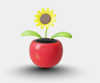 Zykaar Solar Powered Car Dashboard Dancing Flower| Eco-Friendly Miniature Solar Panel Decor | Natural Dashboard Ornament | Car Interior Solar Decor | Vibrant Swinging Solar Plant for Stress-Free