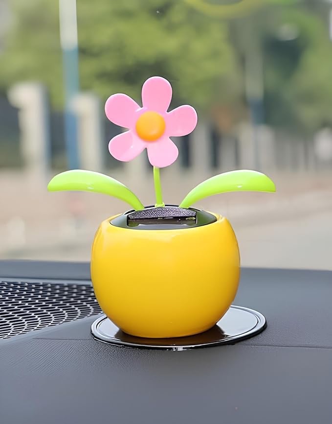 Swinging Solar Power Flip Flap Flower Decor Gift|Beautiful Car Decoration Solar Power Dancing Flower|No Battery Required|for Car Dashboard, Home & Office - Image 3