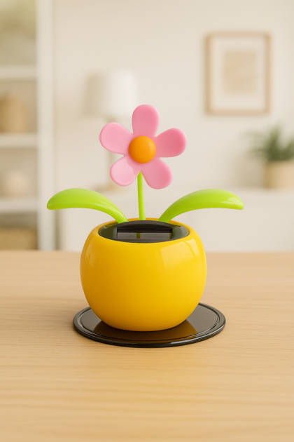 Swinging Solar Power Flip Flap Flower Decor Gift|Beautiful Car Decoration Solar Power Dancing Flower|No Battery Required|for Car Dashboard, Home & Office